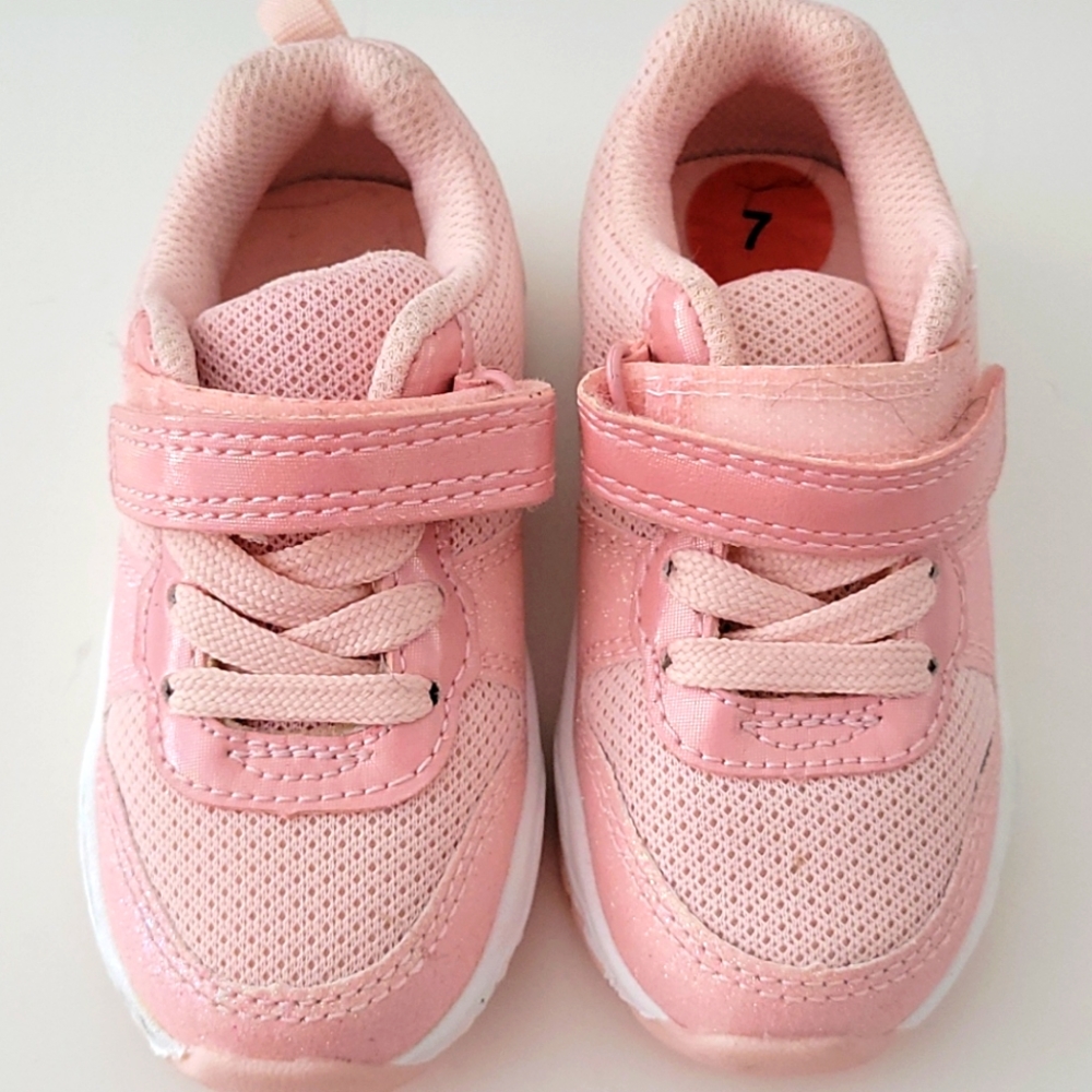 Carters kids soft pink colored sneakers